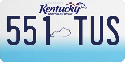 KY license plate 551TUS