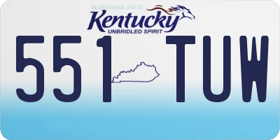 KY license plate 551TUW