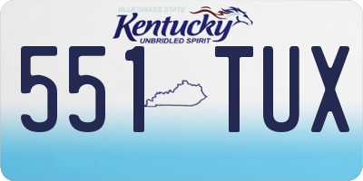 KY license plate 551TUX