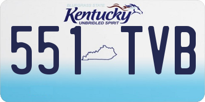 KY license plate 551TVB