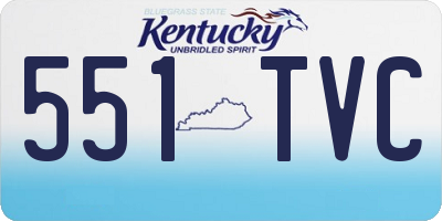 KY license plate 551TVC