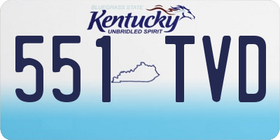 KY license plate 551TVD
