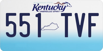 KY license plate 551TVF