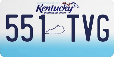 KY license plate 551TVG