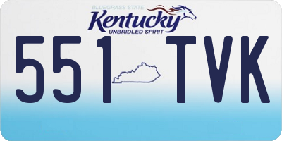 KY license plate 551TVK