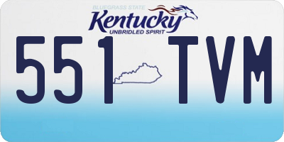 KY license plate 551TVM