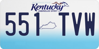 KY license plate 551TVW