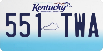 KY license plate 551TWA