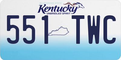 KY license plate 551TWC