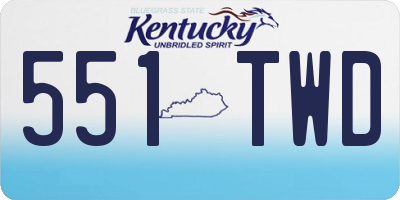 KY license plate 551TWD