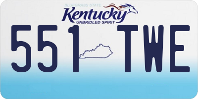 KY license plate 551TWE