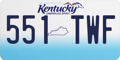 KY license plate 551TWF