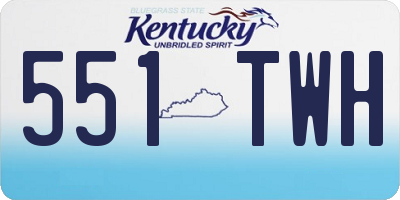 KY license plate 551TWH
