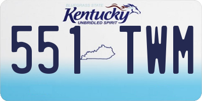 KY license plate 551TWM