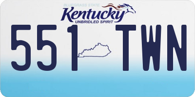 KY license plate 551TWN