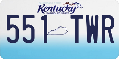KY license plate 551TWR