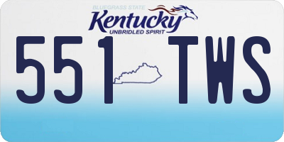 KY license plate 551TWS