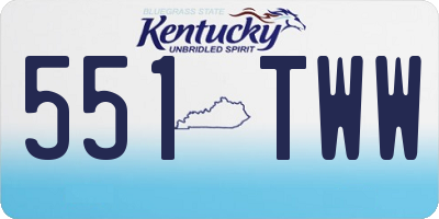 KY license plate 551TWW
