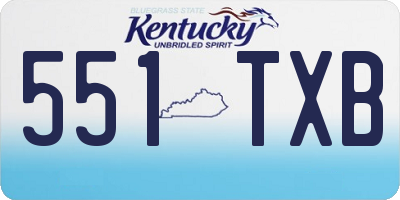 KY license plate 551TXB