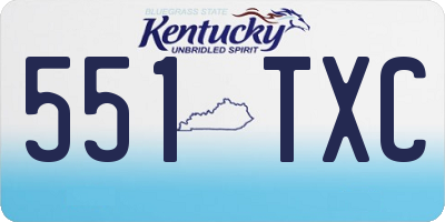 KY license plate 551TXC