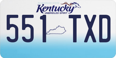 KY license plate 551TXD