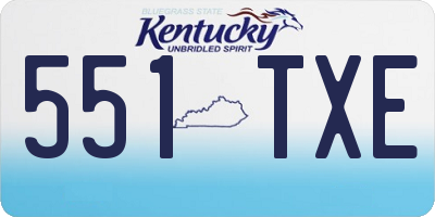 KY license plate 551TXE