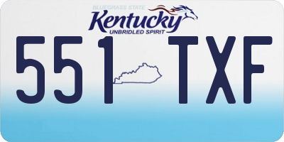 KY license plate 551TXF