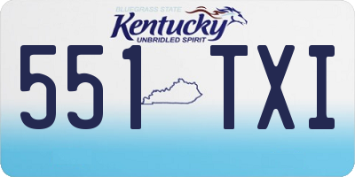 KY license plate 551TXI