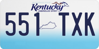 KY license plate 551TXK