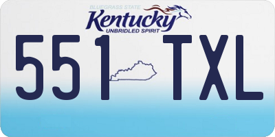 KY license plate 551TXL
