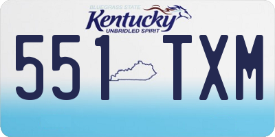 KY license plate 551TXM