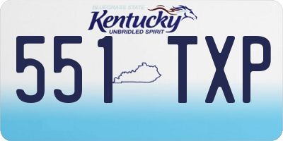 KY license plate 551TXP
