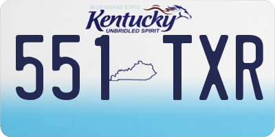 KY license plate 551TXR