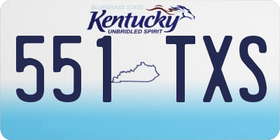 KY license plate 551TXS