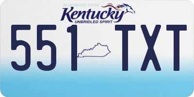 KY license plate 551TXT