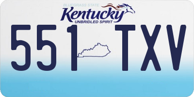 KY license plate 551TXV