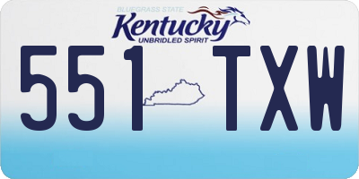KY license plate 551TXW