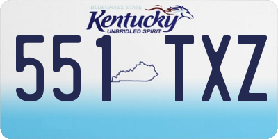 KY license plate 551TXZ