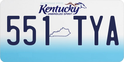 KY license plate 551TYA