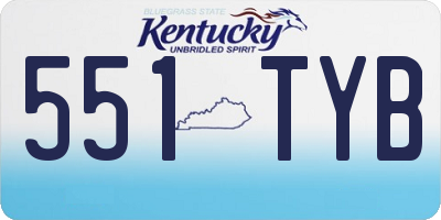 KY license plate 551TYB