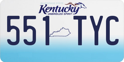 KY license plate 551TYC