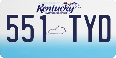 KY license plate 551TYD