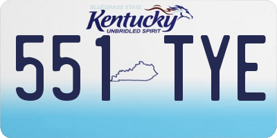 KY license plate 551TYE