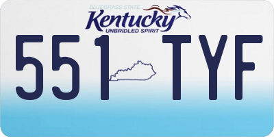 KY license plate 551TYF