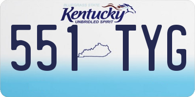 KY license plate 551TYG
