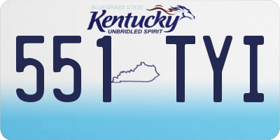 KY license plate 551TYI