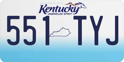 KY license plate 551TYJ