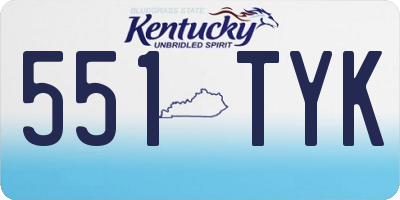 KY license plate 551TYK