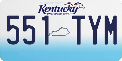 KY license plate 551TYM