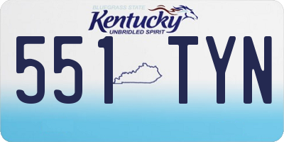 KY license plate 551TYN